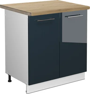 Obrázek produktu pro Skříňka pod dřez Vicco Fame-Line Tmavě modrá s vysokým leskem 80 cm , PD Dub, Model 49677