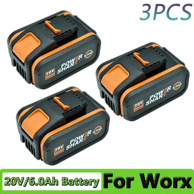Produktbild von 20V Akku - Li-Ion Ersatzakku - Werkzeugakku - 6,0Ah 3er Pack - Kompatibel mit WX390/WX176/WG629E - Ohne Ladegerät