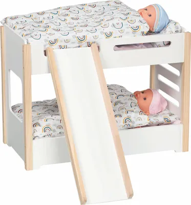 Image de Goki Lit superposé en bois pour poupées avec toboggan