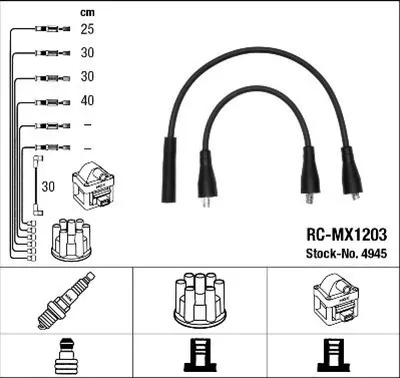 Produktbild von NGK 4945 Zündkabelsatz Zündleitungssatz