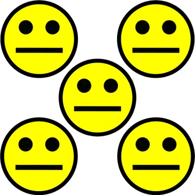 Produktbild von 5 Smiley Magnete Durchmesser 5 cm für Magnettafeln, Kühlschränke, Plantafeln und Whiteboards (Gelb, 5 cm)
