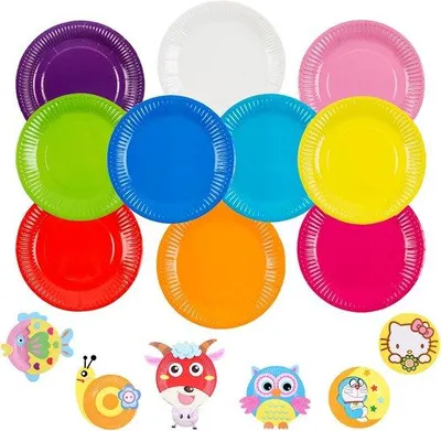 Produktbild von Famanu Pappgeschirr 100 bunte Teller - ideal für Feste