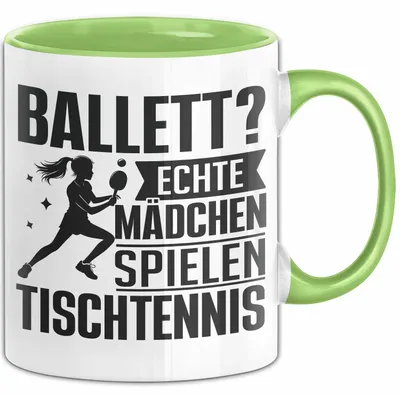 Produktbild von Tischtennis-Spielerin Tasse Geschenk Frauen Ballett Echte Mädchen Spielen Tischtennis (Grün)