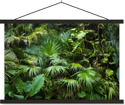 Produktbild von MuchoWow® Textilposter Palmwedel - Sonne - Tropisch 150x100 cm mit schwarzem Rahmen - Schlafzimmer