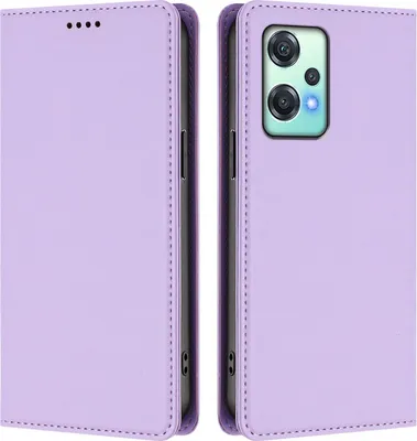 Produktbild von Handyhülle für OnePlus Nord CE 2 Lite 5G/Nord 2 Lite, Kunstleder Klapphülle Stoßfeste Magnetische Hülle mit Ständer Violett
