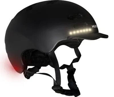 Produktbild von Hudora Skaterhelm - Kinderhelm mit LED Licht Schwarz S 53-55cm