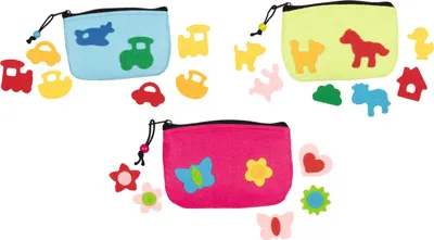 Productafbeelding van Goki vilttassen met applicaties voor zelfdecoratie, Creatieve set voor kinderen, vanaf 4 jaar, verschillende kleuren