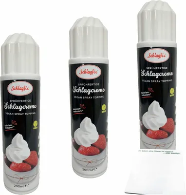 Produktbild von Schlagfix sprühfertige Schlagcreme 3er Pack (3x200ml Flasche) + usy Block