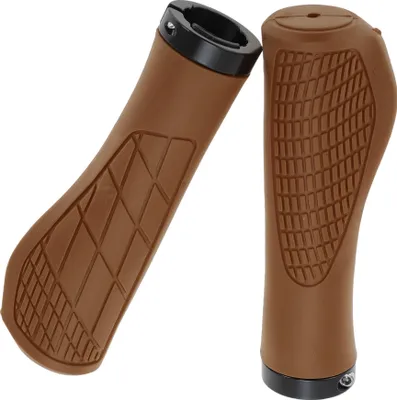 Image de 1 Paire De Poignées De Guidon De Vélo, Poignées De Vélo Antidérapantes, Poignées De Guidon Verrouillables Pour Vélo Électrique Vtt, Marron