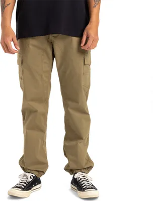 Immagine prodotto di Quiksilver Pantaloni cargo da donna, modello Mw, con polsini, color beige, taglia 36. Pantaloni cargo da uomo, color beige, taglia 36