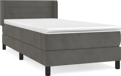 Produktbild von vidaXL Boxspringbett mit Matratze Dunkelgrau 90x200 cm Samt