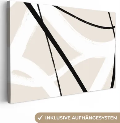 Produktbild von MuchoWow® - Leinwandbilder - Linie - Abstrakt - Minimalismus - Pastell, Wandbild, Wanddeko Bilder Wohnzimmer, 30x20 cm