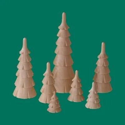 Obrázek produktu pro Vánoční dekorace vyřezávaný dřevěný stromeček výška 12 cm NOVINKA