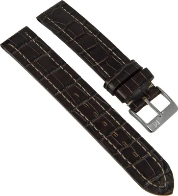 Produktbild von Uhrenarmband Leder Krokoprägung braun flach Minott 27602