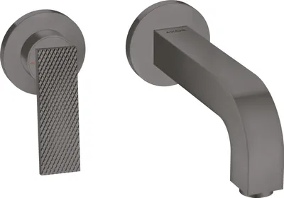 Produktbild von Fertigmontageset AXOR CITTERIO f Unterputz-Einhebel-Waschtischmischer H Hebelgriff, Rautenschliff brushed black chrome