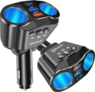 Produktbild von KFZ Auto 2 Steckdose Zigarettenanzünder Verteiler Adapter LED Ladegerät Autoladegerät 2x USB 12V 3.1A Quick Charge Anschlüsse Tablet GPS Adapter