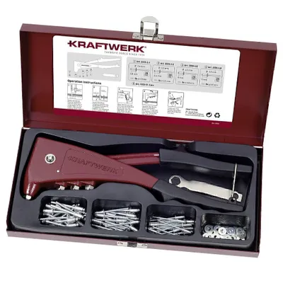 Produktbild von KRAFTWERK Handnietzangen-Satz aus Aluminium-Druckguss für Niete Ø 2,4 - 4,8 mm