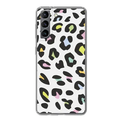 Produktbild von MuchoWow® Handyhülle Schutzhülle Hülle für Samsung Galaxy S21 Pantherdruck - Farben - Schwarz Silikon Softcase Handy Hülle - Softcase