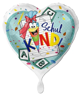 Produktbild von 18"/Ø43cm Herz Folienballon  "Schulkind"