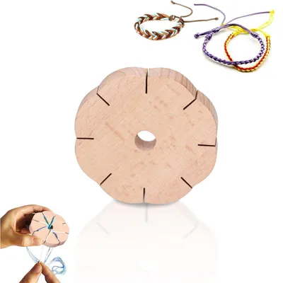 Immagine prodotto di Kit per la creazione di gioielli: stella per la realizzazione di braccialetti e cordoncini, con 8 fessure, in legno, ideale per la creazione di gioielli fai-da-te