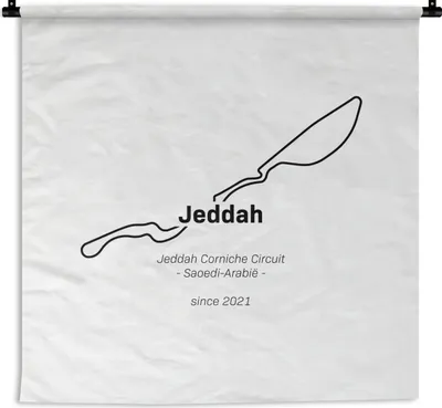 Produktbild von MuchoWow® Wandteppich Wandbehang Formel 1 - Jeddah - Rennstrecke 150x150 cm Tapisserie Dekoration Wandtuch - Wohnaccessoires - Modernes