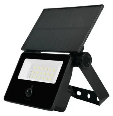 Produktbild von 3-W-LED-Solarstrahler, 300 lm, PIR, IP65, Schwarz – Neutralweiß 4000 K – 5500 K