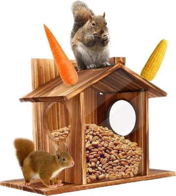 Produktbild von Famanu Futterhaus für Tiere - Eichhörnchen, Vögel, Igel - Wandmontage, nachhaltig
