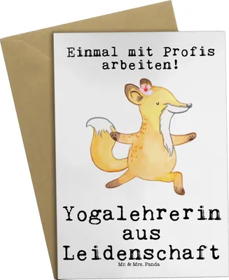 Produktbild von Mr. & Mrs. Panda babykarte Yogalehrerin Leidenschaft - Weiß - Geschenk, weihnachtskarten, Grußkarten, einladungskarten, dankeskarten, glückwunschkarten