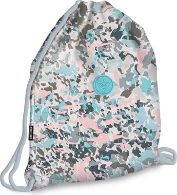 Produktbild von Ars Una Schuhbeutel für Kinder, Schule und Kindergarten, Sportbeutel, Gymsack, Turnbeutel, Stain, rosa-grau-türkis, für Mädchen