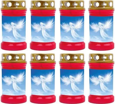 Productafbeelding van Grabkaarsen, set van 8, brandduur: 40 uur (per kaars), afbeelding: engel