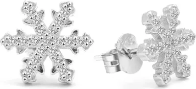 Produktbild von Charmante Silber Ohrringe Schneeflocken AGUP1596