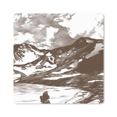 Produktbild von MuchoWow® Mauspad Mousepad Berg - Meer - Strand 20x20 cm - Mousepads - Maus Mat - Pad - Mausunterlage - Desk Mat - Bureauartikeln