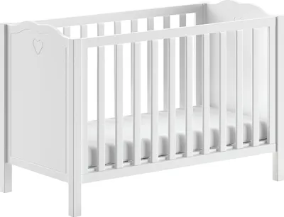 Produktbild von Babybett >Amori< in Weiß, Holzwerkstoff - 129x88,1x66,9cm (BxHxT)