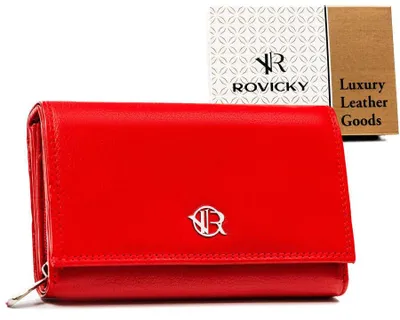 Obrázek produktu pro Rovicky Dámská peněženka kožená červená RFID 15,5x9,5 cm horizontální