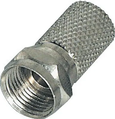 Produktbild von Transmedia Twist-On F-Stecker; Steckerlänge 18 mm, Zinkdruckguss, Innen-Ø 7,2 mm, FFZ 0 i