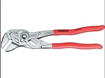 A pair of Knipex pliers on a white background.