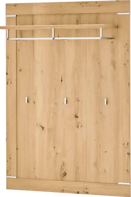 Produktbild von Garderobenpaneel BALIN im Artisan-Stil mit Hutablage, Kleiderstange und 3 Kleiderhaken