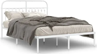 Obrázek produktu pro vidaXL Postel s čelem kovová bílá 135x190 cm