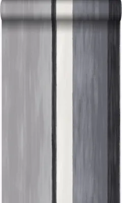 Produktbild von Origin Wallcoverings Tapete Streifen Schwarz und Grau 53 cm x 10.05 m