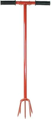 Produktbild von Erdkralle mit 5 Zinken & Zentrierspitze, 96 cm - Manueller Bodenlüfter & Gartenkralle - Rückenschonend & Ergonomisch