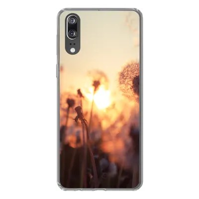 Produktbild von MuchoWow® Handyhülle Schutzhülle Hülle für Huawei P20 Löwenzahn - Sonnenuntergang - Frühling Silikon Softcase Handy Hülle - Hardcover