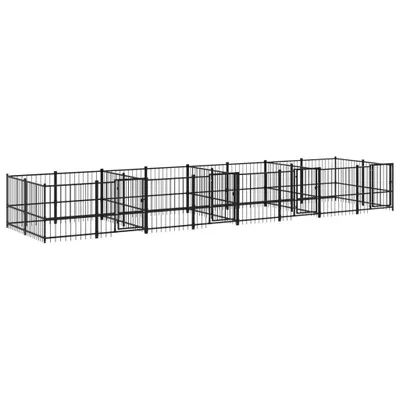 Image de vidaXL Enclos extérieur pour chiens acier 15,02 m