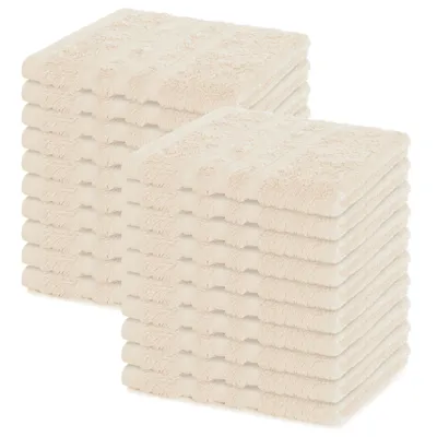 Zdjęcie produktu dla Zestaw 20 ręczników Lavea® 30 x 30 cm, 100% bawełna frotte, ręczniki dla gości i myjki, można prać w temperaturze 60°C, seria Elena, łazienka i toaleta dla gości, kremowy