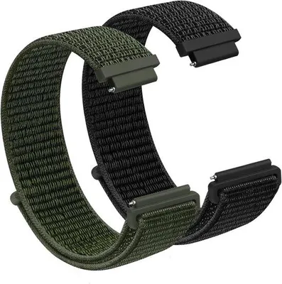 Image de Bracelet en nylon à fixation rapide - Bracelets de rechange pour hommes et femmes, 16 mm/18 mm/20 mm, lot de 2, multicolore, compatible avec différents modèles de montres