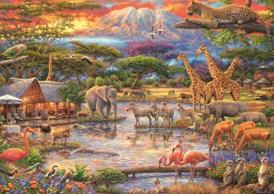 Image de 500 pièces Schmidt Spiele Puzzle Paradies am Kilimandscharo 59708
