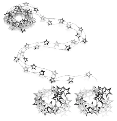 Produktbild von Weihnachtsgirlande Sternengirlande Metall - Silber - 3 x 2 m Girlanden mit 2 cm Sternen