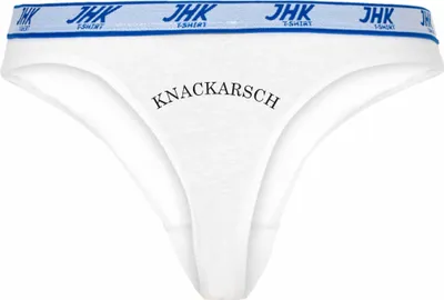 Produktbild von Damen Thong Slip - Boxer-0009-woman-white-v-L - weiß - L - vorn - Knackarsch - lustiges Motiv - Spruch - Unterwäsche - Unterhose - Freizeit - lustig