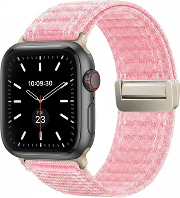 Produktbild von Smartwatch Armband für Apple Watch Series 6 40mm Nylon Textil Band Ersatzband Wechselband Magnetverschluss flexibel atmungsaktiv Rosa
