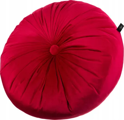 Zdjęcie produktu dla Poduszka Okrągła Welurowa 40X40 Dekoracyjna Ozdobna Soft Elegancka Czerwona