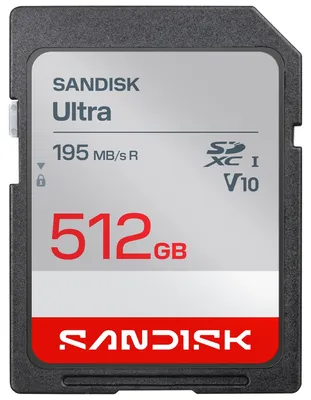 Obrázek produktu pro SANDISK Ultra SDXC UHS-I karta, 512 GB (rychlost čtení až 195 MB/s, plná kompatibilita)